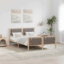 Sengestel med hovedgærde Gråbrun 140 x 190 cm Massiv fyrretræ