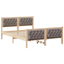 Sengestel med hovedgærde Gråbrun 140 x 190 cm Massiv fyrretræ