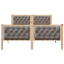 Sengestel med hovedgærde Gråbrun 140 x 190 cm Massiv fyrretræ