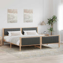Sengestel brun og mørkegrå 200 x 200 cm Massivt fyrretræ