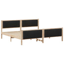 Sengestel Brun og sort 200 x 200 cm Massivt fyrretræ