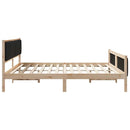 Sengestel Brun og sort 200 x 200 cm Massivt fyrretræ