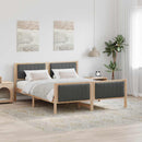 Sengestel brun og mørkegrå 150 x 200 cm Massivt fyrretræ