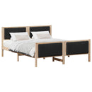 Sengestel Brun og sort 150 x 200 cm Massivt fyrretræ