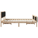 Sengestel Brun og sort 150 x 200 cm Massivt fyrretræ