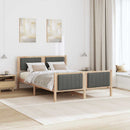 Sengestel brun og mørkegrå 140 x 200 cm Massivt fyrretræ