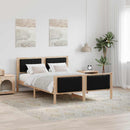 Sengestel Brun og sort 140 x 200 cm Massivt fyrretræ