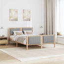 Sengestel Brun og lys grå 140 x 190 cm Massivt fyrretræ