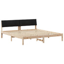 Sengestel Brun og sort 200 x 200 cm Massivt fyrretræ