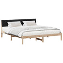 Sengestel Brun og sort 200 x 200 cm Massivt fyrretræ