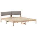 Sengestel Brun og taupe 200 x 200 cm Massivt fyrretræ