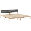Sengestel brun og mørkegrå 200 x 200 cm Massivt fyrretræ