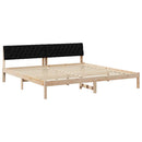 Sengestel Brun og sort 200 x 200 cm Massivt fyrretræ