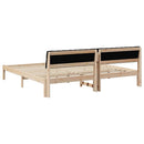 Sengestel Brun og sort 200 x 200 cm Massivt fyrretræ