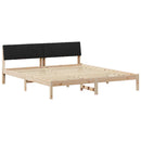 Sengestel Brun og sort 180 x 200 cm Massivt fyrretræ
