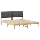 Sengestel brun og mørkegrå 200 x 200 cm Massivt fyrretræ