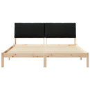 Sengestel Brun og sort 200 x 200 cm Massivt fyrretræ
