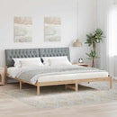 Sengestel med Polstret Hovedgavl Brun 200 x 200 cm