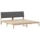 Sengestel med Polstret Hovedgavl Brun 200 x 200 cm