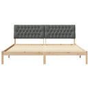 Sengestel med Polstret Hovedgavl Brun 200 x 200 cm