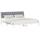 Sengestel med Polstret Hovedgavl Hvid 200 x 200 cm