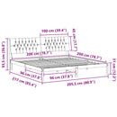 Sengestel med Polstret Hovedgavl Hvid 200 x 200 cm
