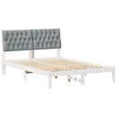 Sengestel med Polstret Hovedgavl Hvid 160 x 200 cm