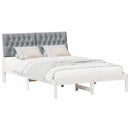 Sengestel med Polstret Hovedgavl Hvid 160 x 200 cm