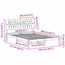 Sengestel med Polstret Hovedgavl Hvid 160 x 200 cm