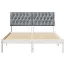 Sengestel med Polstret Hovedgavl Hvid 150 x 200 cm