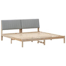 Sengestel med hovedgærde Brun 200 x 200 cm Massiv fyrretræ
