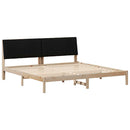 Sengestel med hovedgærde Brun 200 x 200 cm Massiv fyrretræ
