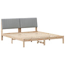 Sengestel med hovedgærde Brun 180 x 200 cm Massiv fyrretræ