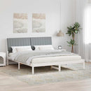 Sengestel med hovedgærde Lysegrå 180 x 200 cm Massiv fyrretræ
