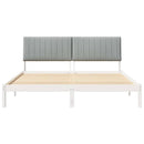 Sengestel med hovedgærde Lysegrå 180 x 200 cm Massiv fyrretræ