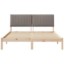 Sengestel med hovedgærde Brun 160 x 200 cm Massiv fyrretræ