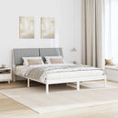 Sengestel med hovedgærde Hvid 160 x 200 cm Massiv fyrretræ