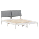 Sengestel med hovedgærde Hvid 160 x 200 cm Massiv fyrretræ