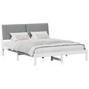 Sengestel med hovedgærde Hvid 160 x 200 cm Massiv fyrretræ