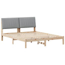 Sengestel med hovedgærde Brun 150 x 200 cm Massiv fyrretræ
