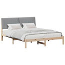 Sengestel med hovedgærde Brun 150 x 200 cm Massiv fyrretræ