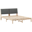 Sengestel med hovedgærde Brun 150 x 200 cm Massiv fyrretræ