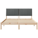 Sengestel med hovedgærde Brun 150 x 200 cm Massiv fyrretræ