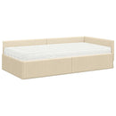 Hjørnesengramme med Madras Andet 2 pcs Creme Stof