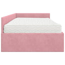 Hjørnesengramme med Madras Andet med hovedgærde 2 pcs Grå Fløjl
