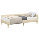 Hjørnesengramme med Madras 2 stk. Creme 90 x 190 cm Stof