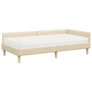 Hjørnesengramme med Madras 2 stk. Creme 90 x 190 cm Stof
