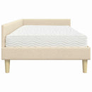Hjørnesengramme med Madras 2 stk. Creme 90 x 190 cm Stof