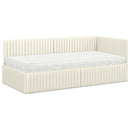 Hjørnesengramme med Madras 2 pcs Creme Fløjl