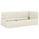 Hjørnesengramme med Madras 2 pcs Creme Fløjl
